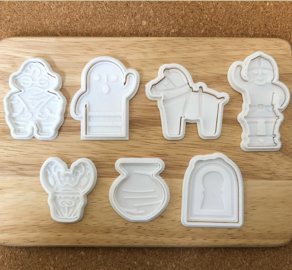 縄文弥生クッキー型   全7セット 土偶 お菓子 型抜き ハンドメイド品 1枚目の画像
