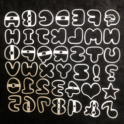 小サイズ アルファベット 数字 記号 クッキー型 お菓子 型抜き 全42文字 2枚目の画像