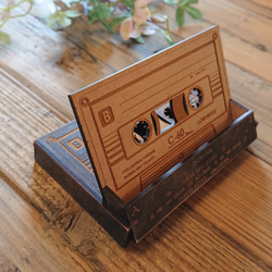 【特集掲載】木製 カセットテープ型 名刺入れ 2枚目の画像