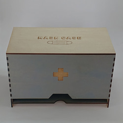 木製 マスク 収納ボックス グレー 5枚目の画像