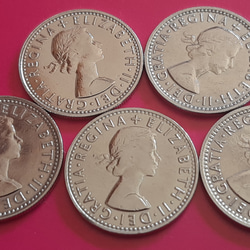 幸せのシックスペンス イギリス 1962年~1966年  5枚セット ラッキー6ペンス 英国コイン  美品 本物 2枚目の画像