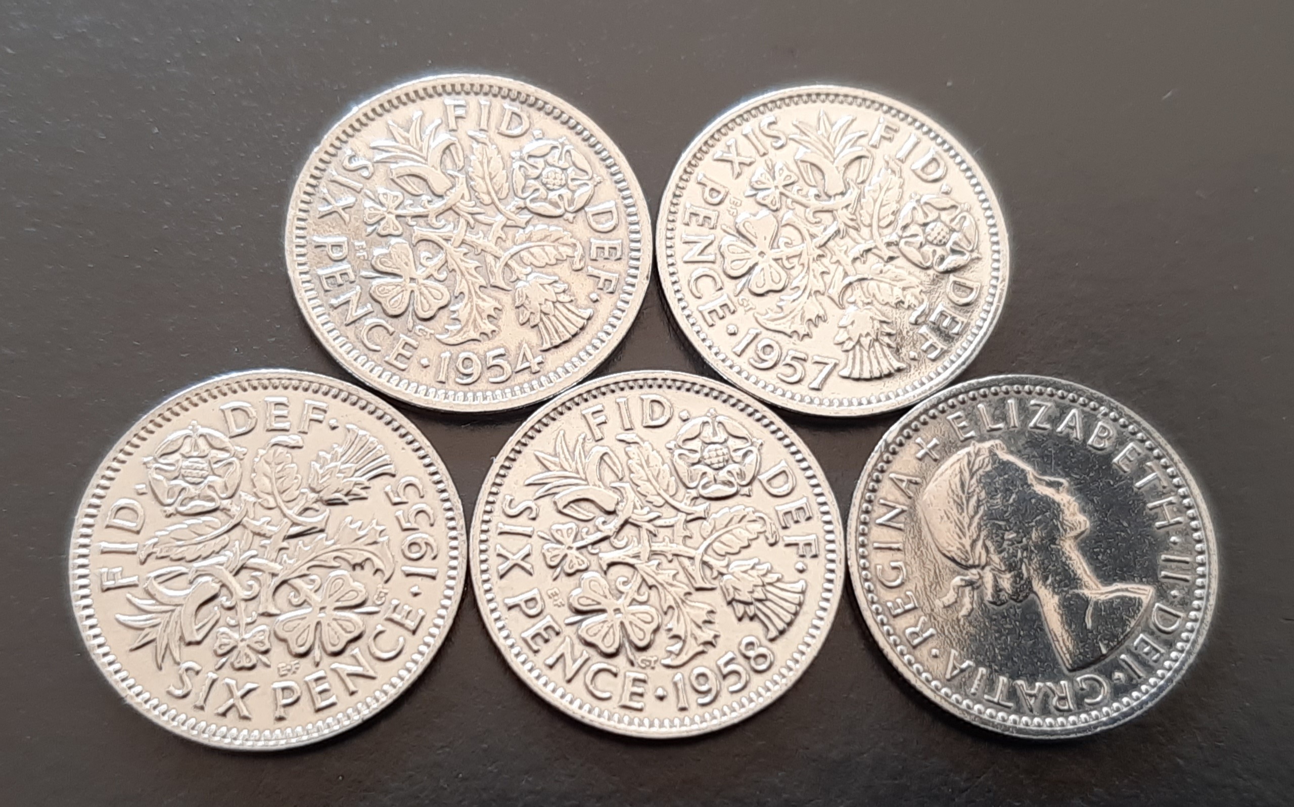 イギリス 1951年 英国ラッキーシックスペンス コイン 7枚セット