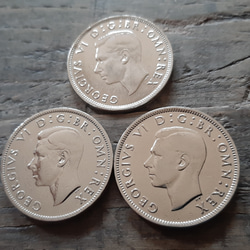 3枚セット イギリス 1947年1948年1949年 2シリング フロリン  英国 ジョージ王 コイン  美品です 本物 2枚目の画像