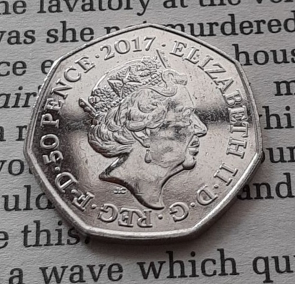 イギリス コイン ビアトリクス・ポター ピーターラビット Peter Rabbit 英国 2017年 50ペンス 2枚目の画像