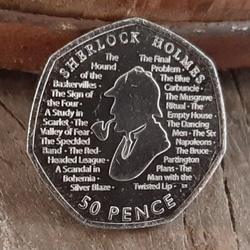 イギリス 英国 50ペンスコイン エリザベス女王 8g 27mm シャーロックホームズ Sherlock Holmes 2枚目の画像