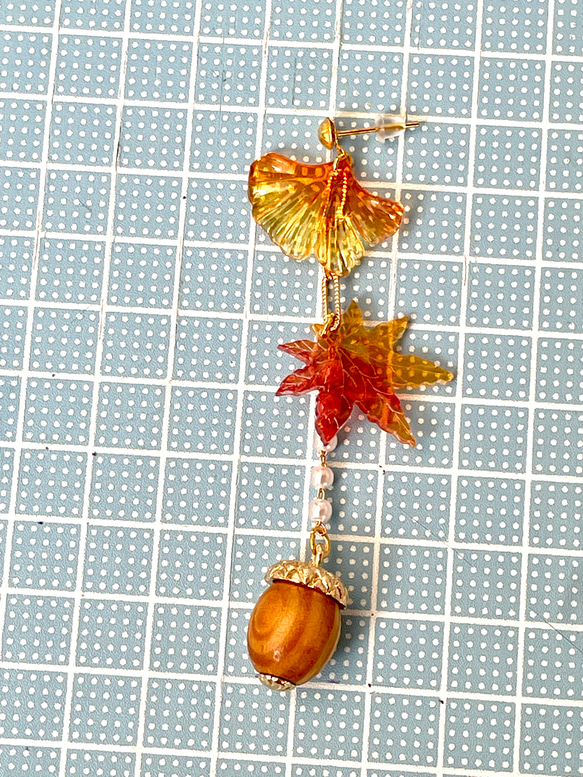 再販2✨小さい秋みぃつけた❤︎紅葉のニッケルフリーピアス 5枚目の画像