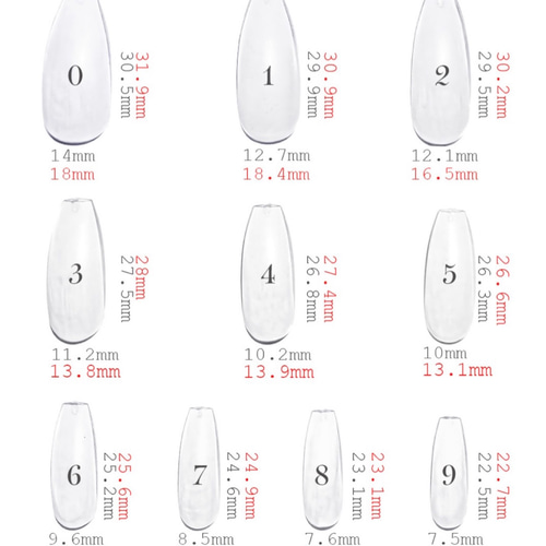 ネイルチップサイズ表✩ ネイルチップ（つけ爪） Ru 通販｜Creema  