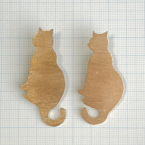 真鍮ブローチ 切り抜き猫 シルエット【猫×ほっこりアクセサリー