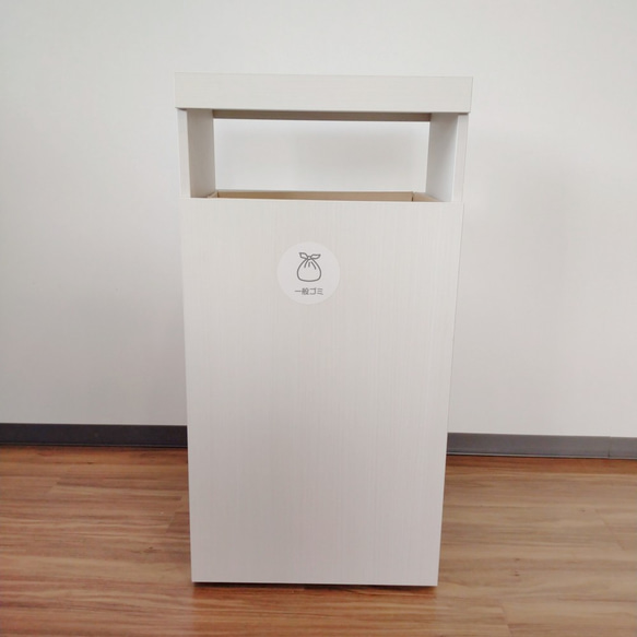 グレイエルムシリーズ・両開きごみボックス　大容量70L　木製　オフィス ゴミ箱 ダストボックス ごみばこ 店舗 業務用 1枚目の画像