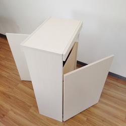 グレイエルムシリーズ・両開きごみボックス　大容量70L　木製　オフィス ゴミ箱 ダストボックス ごみばこ 店舗 業務用 2枚目の画像
