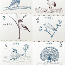 2021鳥類カレンダー　壁掛けタイプ（日曜始まりと月曜始まり選べます♪） 4枚目の画像