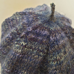 【即納】エレガントなベレー帽秋冬ニット帽子ベビーアルパカ手編み帽子ラメがキラキラ 6枚目の画像