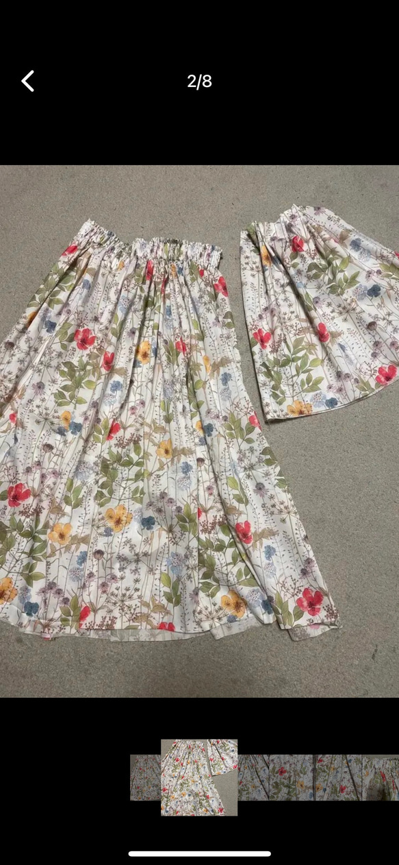 リバティ　ギャザースカート　セット　リンクコーデ　イルマ 2枚目の画像