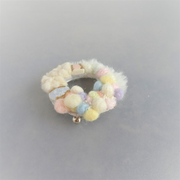 ringⅠ金継ぎ×羊毛＆刺繍×シータイルのブローチ 4枚目の画像