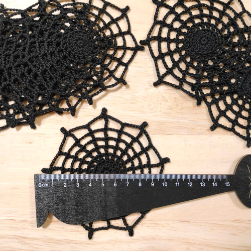 ハロウィン》クモの巣のコースター＊ドイリー＊ガーランド＊2枚セット
