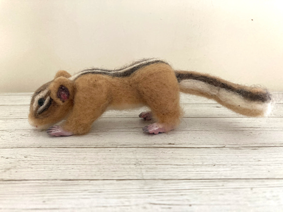 羊毛フェルト シマリス(四足立ち) 羊毛フェルト kanken 通販 羊毛フェルト シマリス(四足立ち) 羊毛フェルト kanken 通販