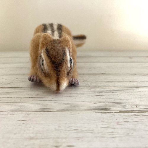 羊毛フェルト シマリス(四足立ち) 羊毛フェルト kanken 通販 羊毛フェルト シマリス(四足立ち) 羊毛フェルト kanken 通販