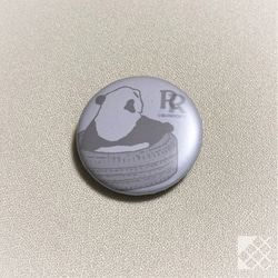 パンダのミニ缶バッジ２個セット ライトグレー【RinRon】 5枚目の画像