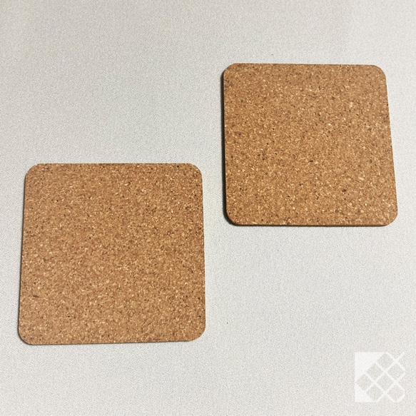 パンダのコルクコースター２枚セット 角型【RinRon】 2枚目の画像