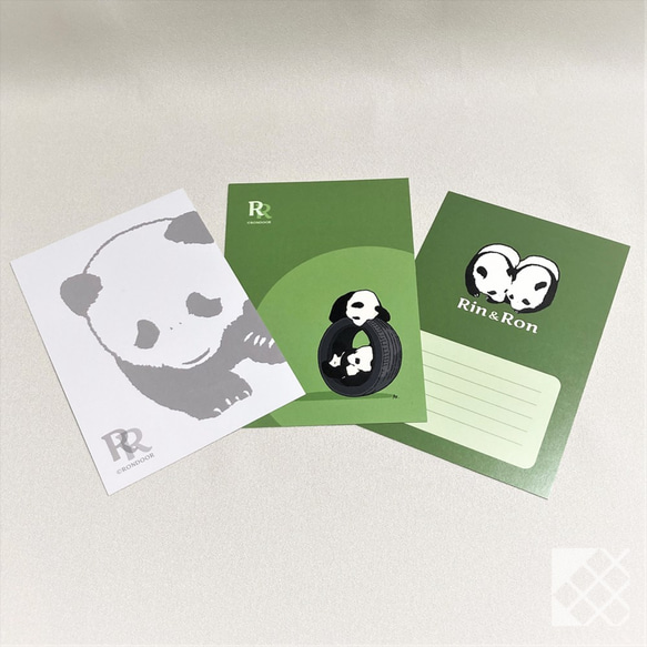 パンダのポストカード３枚セット【RinRon】 1枚目の画像