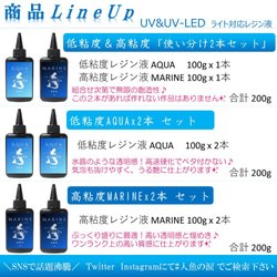 UV-LEDレジン液「人魚の涙」AQUA 100gx2 計200g 低粘度レジン液 5枚目の画像