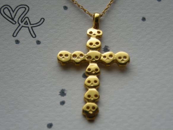 どくろちゃまクロス　ゴールド色