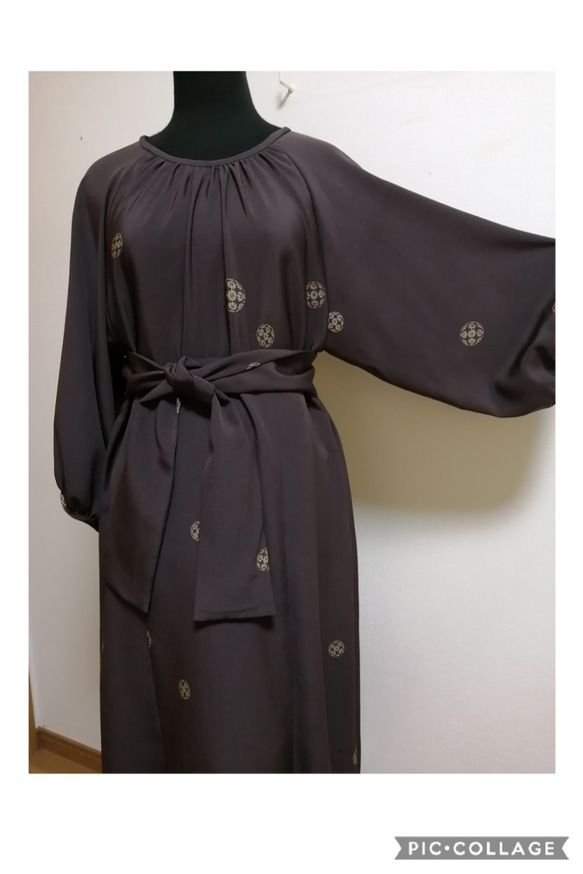 着物リメイク　ワンピース　ハンドメイド 