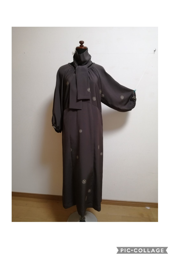 着物リメイク　ワンピース　ハンドメイド 