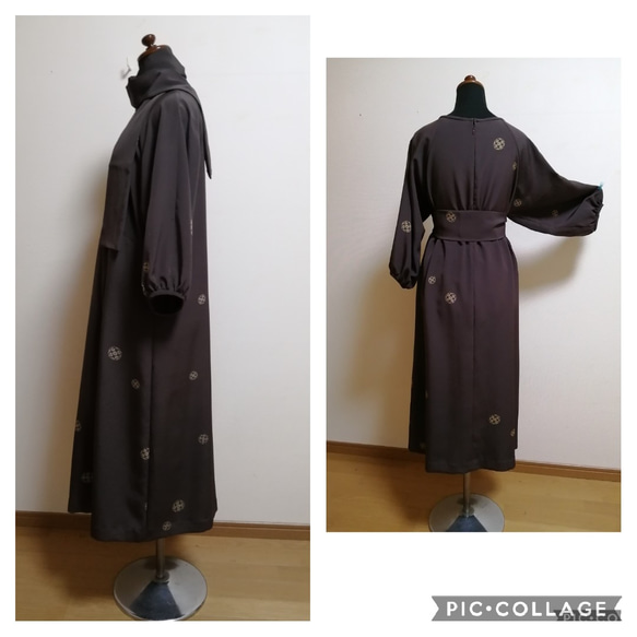 着物リメイク　ワンピース　ハンドメイド 