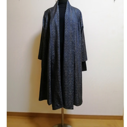 着物リメイク　正絹紬コートワンピース 着物リメイク コートワンピース ハンドメイド ワンピース さら