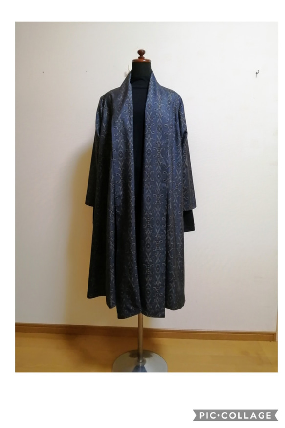 着物リメイク コートワンピース ハンドメイド ワンピース さら