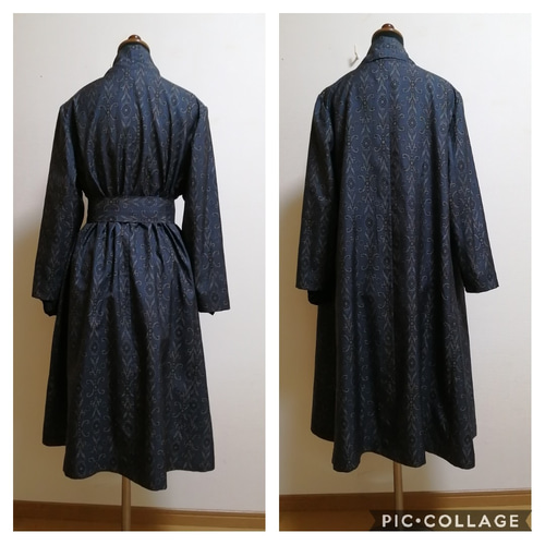 着物リメイク コートワンピース ハンドメイド ワンピース さらあお