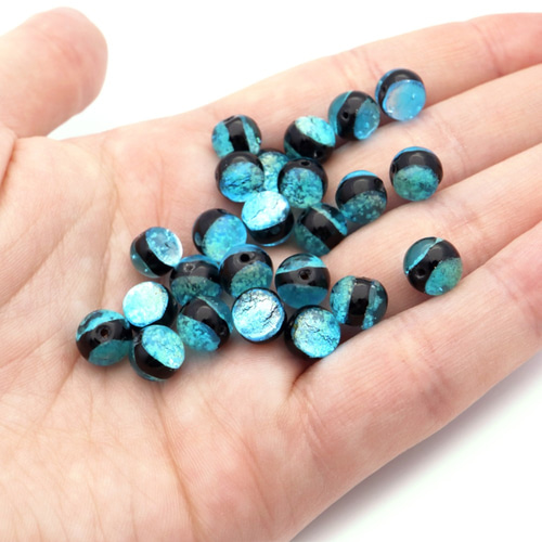 ハテルマブルー ホタルガラス 10mm 光る ブレスレット 沖縄 お