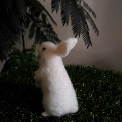 ニードルフェルト＊植毛しろうさぎ 羊毛フェルト 華梨 通販 2618074