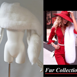 『冬支度ハンドメイド2021』フランス女優的なスタイル！フォックスファーストール毛皮ケープマフラー成人式ショール和装洋装 8枚目の画像