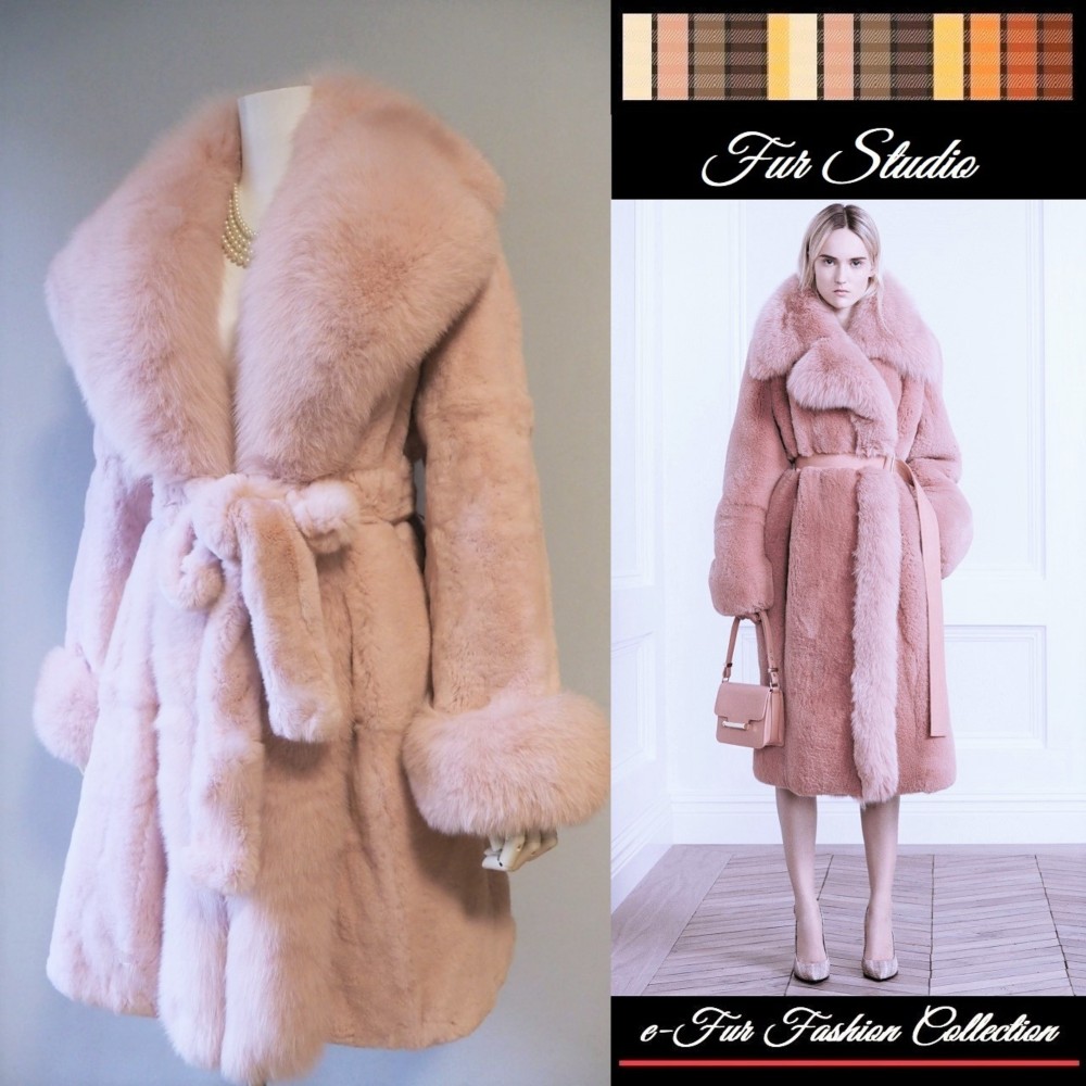 【美品】Real Fur 高級毛皮 リアルファー セミロングコート free