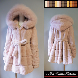 ふわふわ感が優しい☆フォックス付き レッキスコート フード付