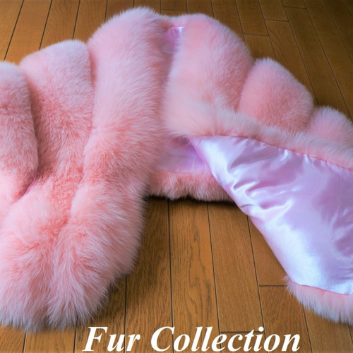 フランス女優♪ピンクファー着物ショールフォックスケープ成人式ギフト