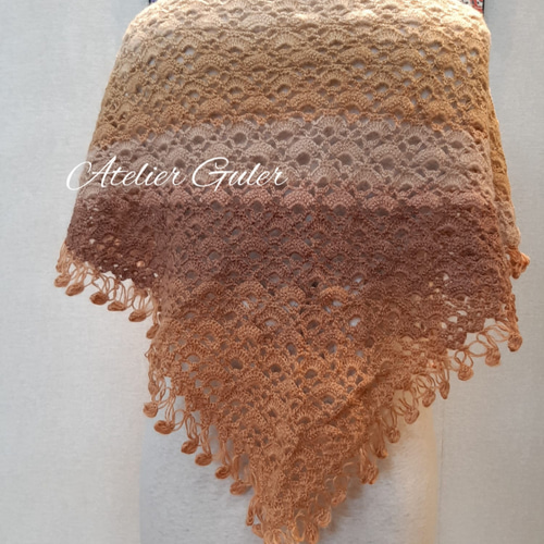 Made in Turkey『ホワイト系&amp;ベージュ系』の手編みストールマフラー 1000円off Made in Turkey『ホワイト系&ベージュ系』の手編みストール