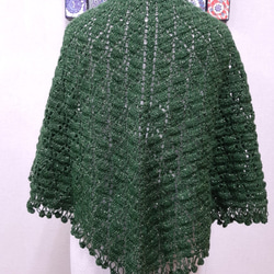 再販『エメラルドラメ』の世界でひとつの手編みストールマフラー 8枚目の画像