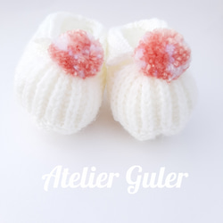 Made in Turkey『淡いピンクホワイトのグラデ』手編みストールマフラー 1000円off Made in Turkey『淡いピンクホワイトのグラデ』手編み