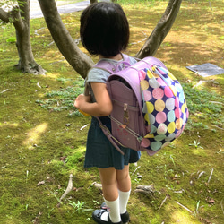 ナイロンだから軽い♪ナップサック・ピンクの小花柄 6枚目の画像