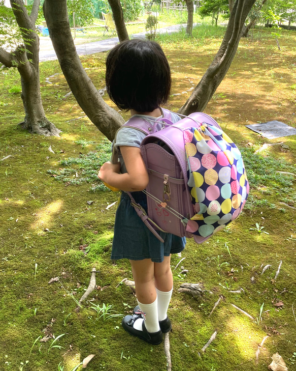 ナイロンだから軽い♪ナップサック・ピンクの小花柄 6枚目の画像