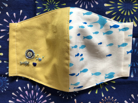 刺繍入り立体マスク☆夏祭り 1枚目の画像