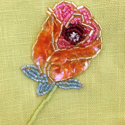 薔薇の刺繍ポーチ 2枚目の画像