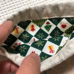 刺繍の巾着ポーチ☆クリスマス 3枚目の画像