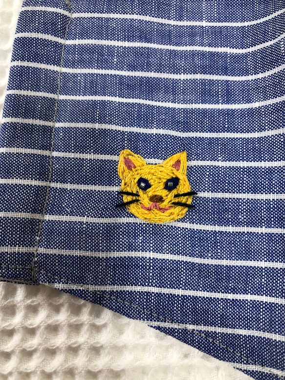 【受注製作】刺繍入り立体マスク☆ねこ 2枚目の画像