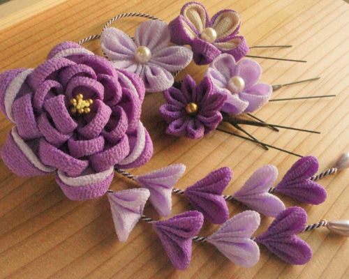 カラーオーダー承ります 花 かんざし 伝統 つまみ細工 髪飾り ちりめん カラーオーダー承ります 花 かんざし 伝統 つまみ細工 髪飾り