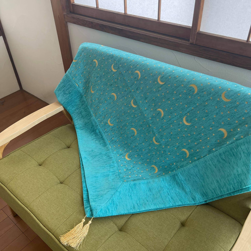 ♬春を先取り♬トルコ シュニール織生命の木柄ターコイズブルー