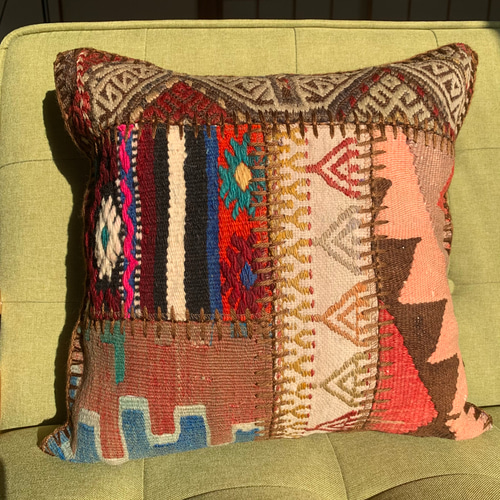 トルコオールドキリムパッチワーククッションカバー1497 クッション